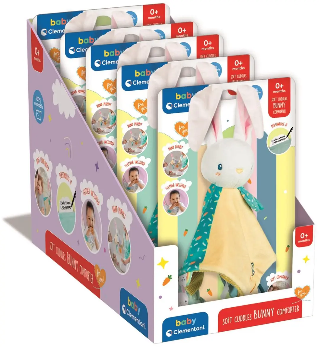 Clementoni Baby Comforter Konijn - Multikleur - afbeelding 6 van 6