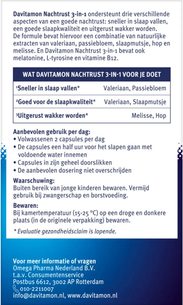 Davitamon Nachtrust 3-in-1 - 80 capsules (4x20)