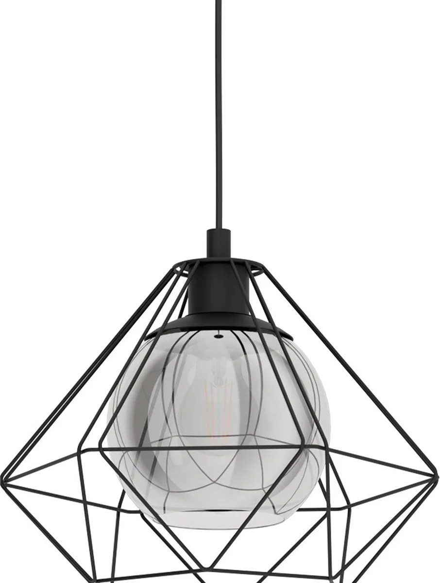 Eglo Vernham Hanglamp E27 - Ø32,5cm - Zwart