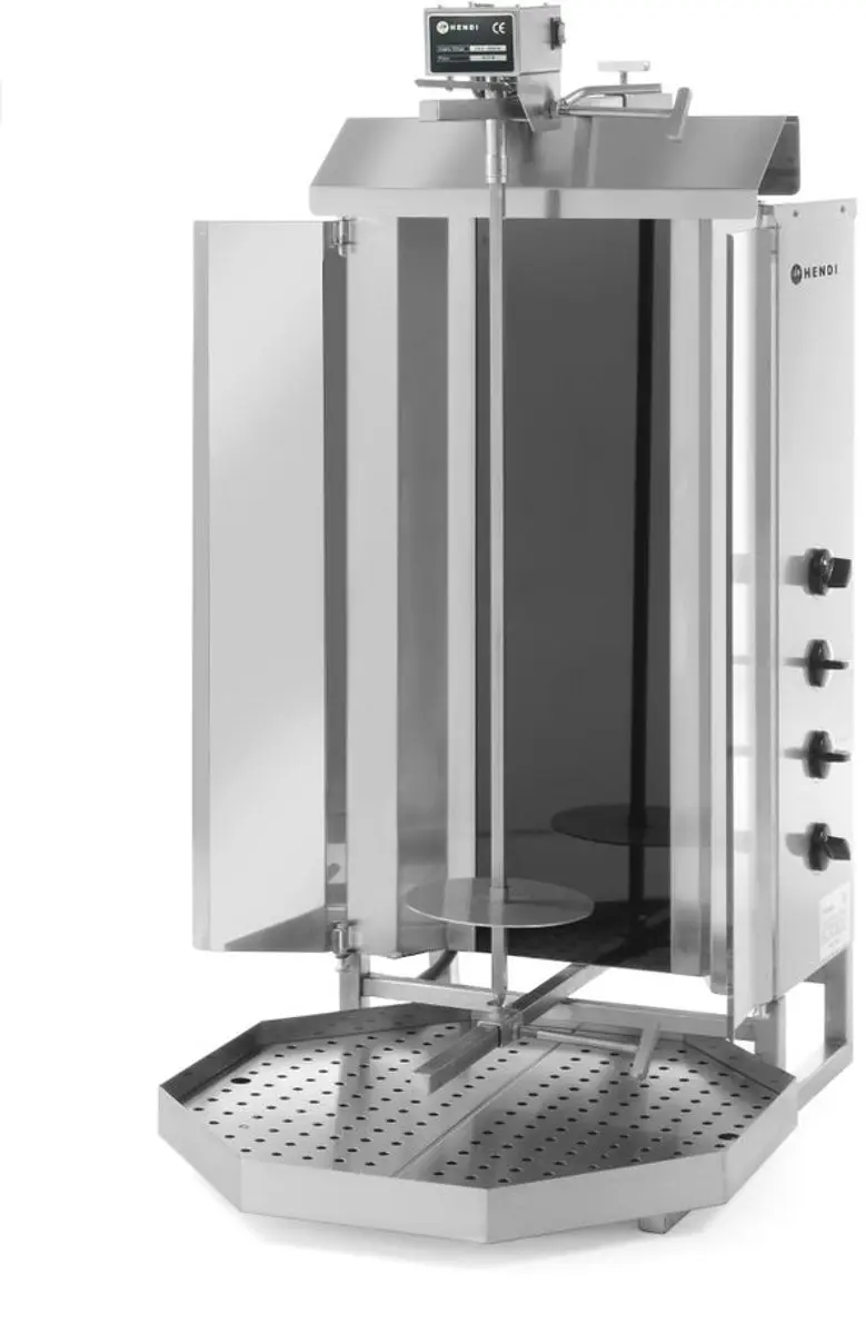 HENDI Elektrische Kebabgrill Verticaal - 55x70x112cm - Zilver - 4 Zones