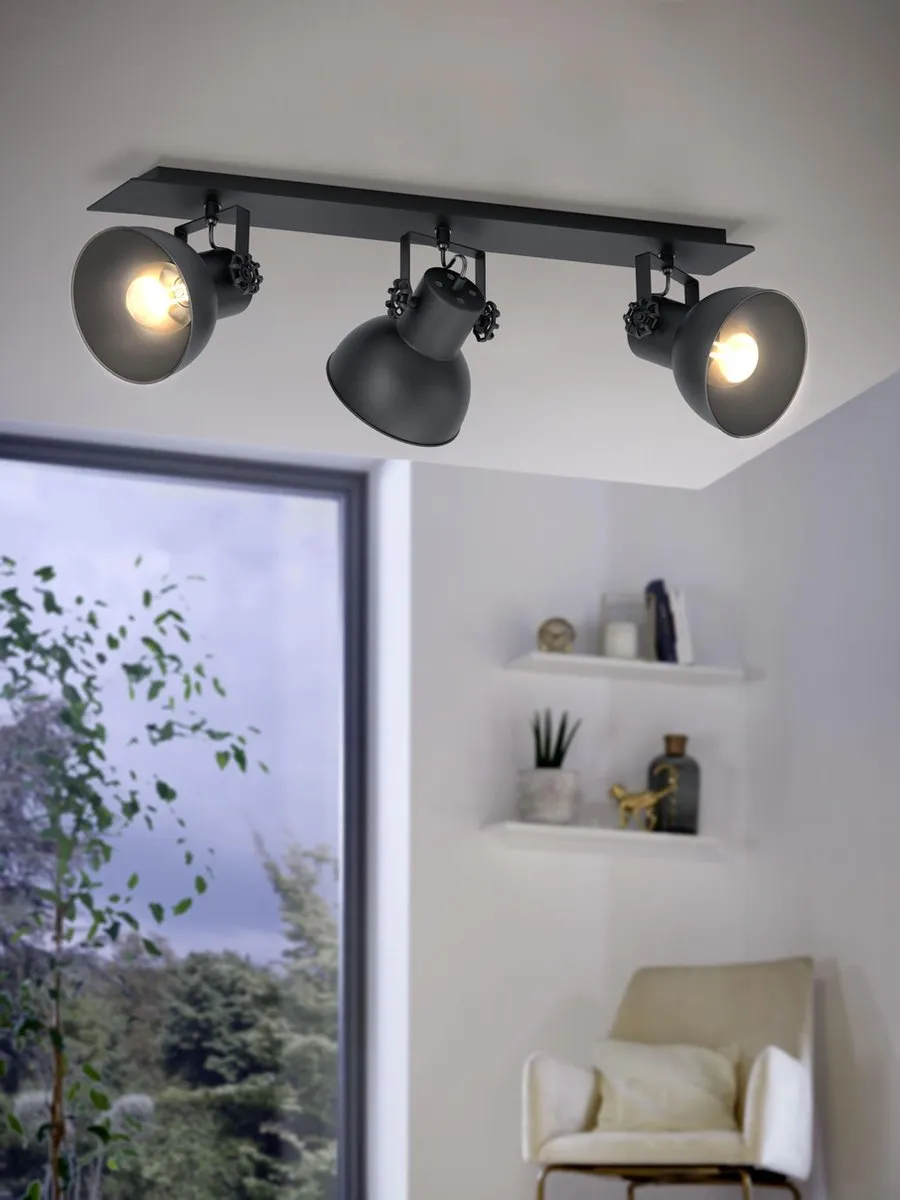 Eglo Barnstaple 1 Spot - 3 Lichtpunten - 75cm - Zwart