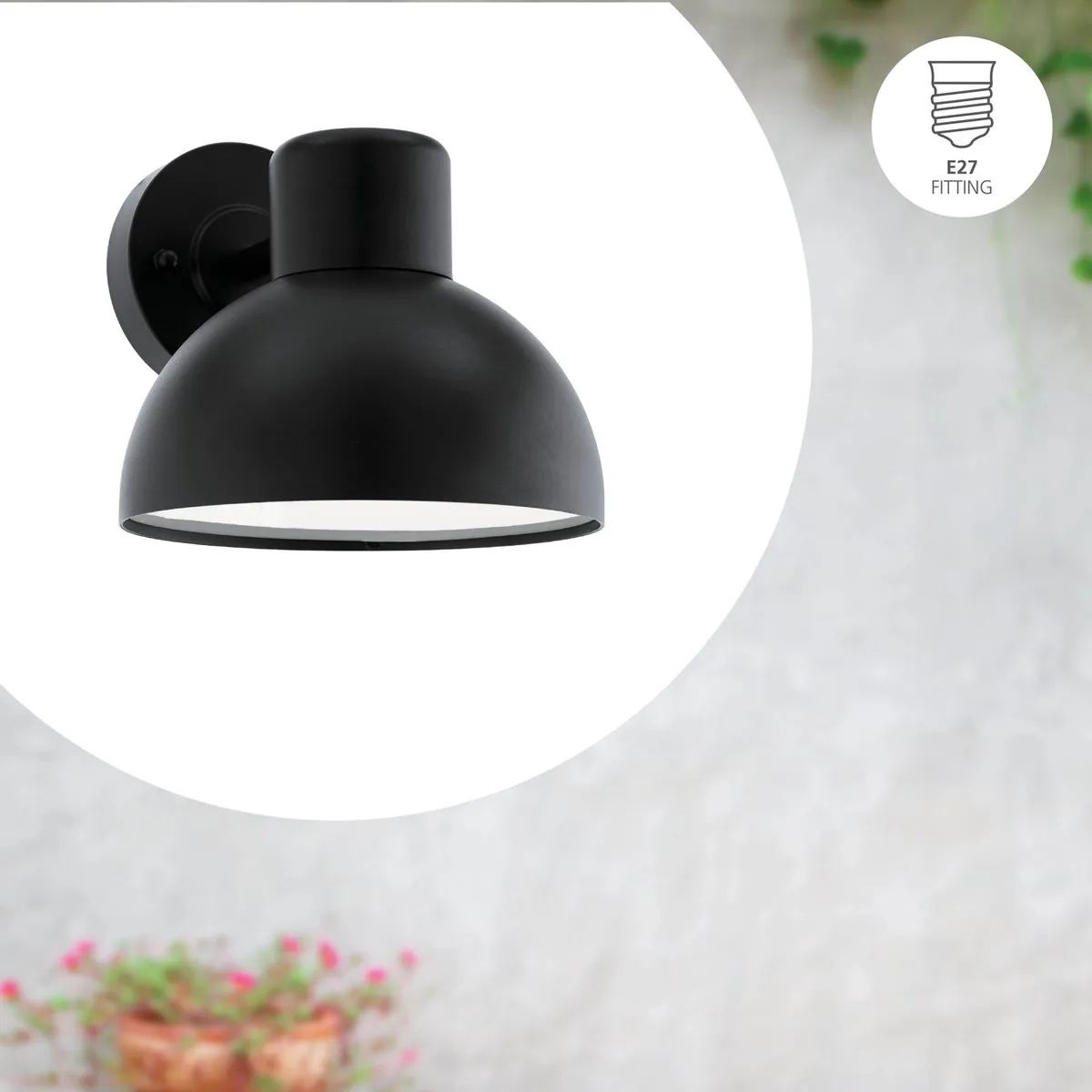 Eglo Entrimo Wandlamp Buiten E27 - 20cm - Zwart/Wit - afbeelding 6 van 6
