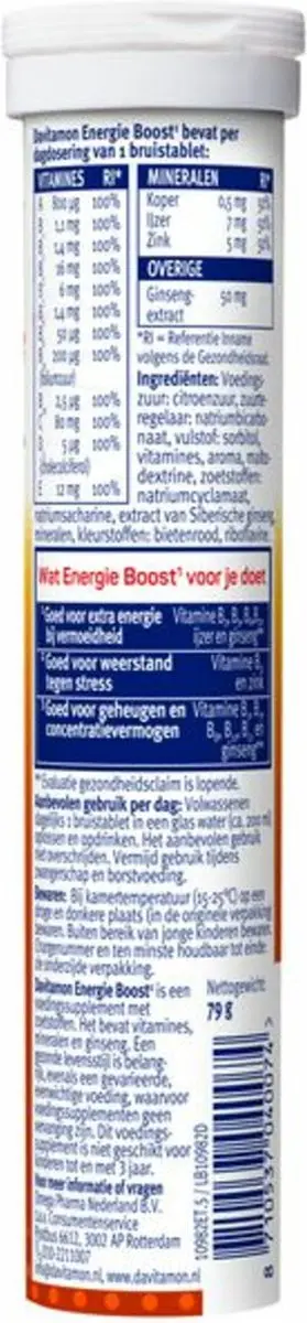Davitamon Energie Boost Multivitamines - 2x20 Bruistabletten