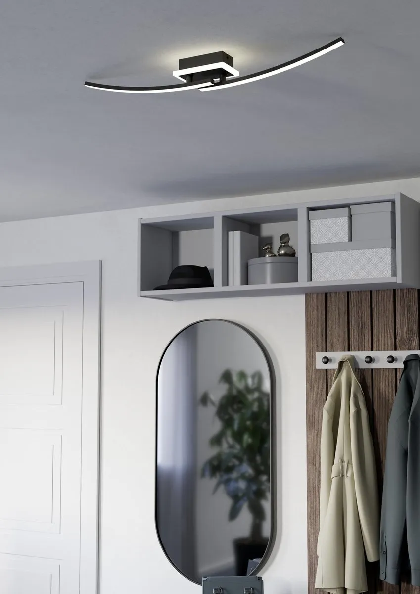 Eglo Lungolago Plafondlamp LED 75cm - Zwart/Wit