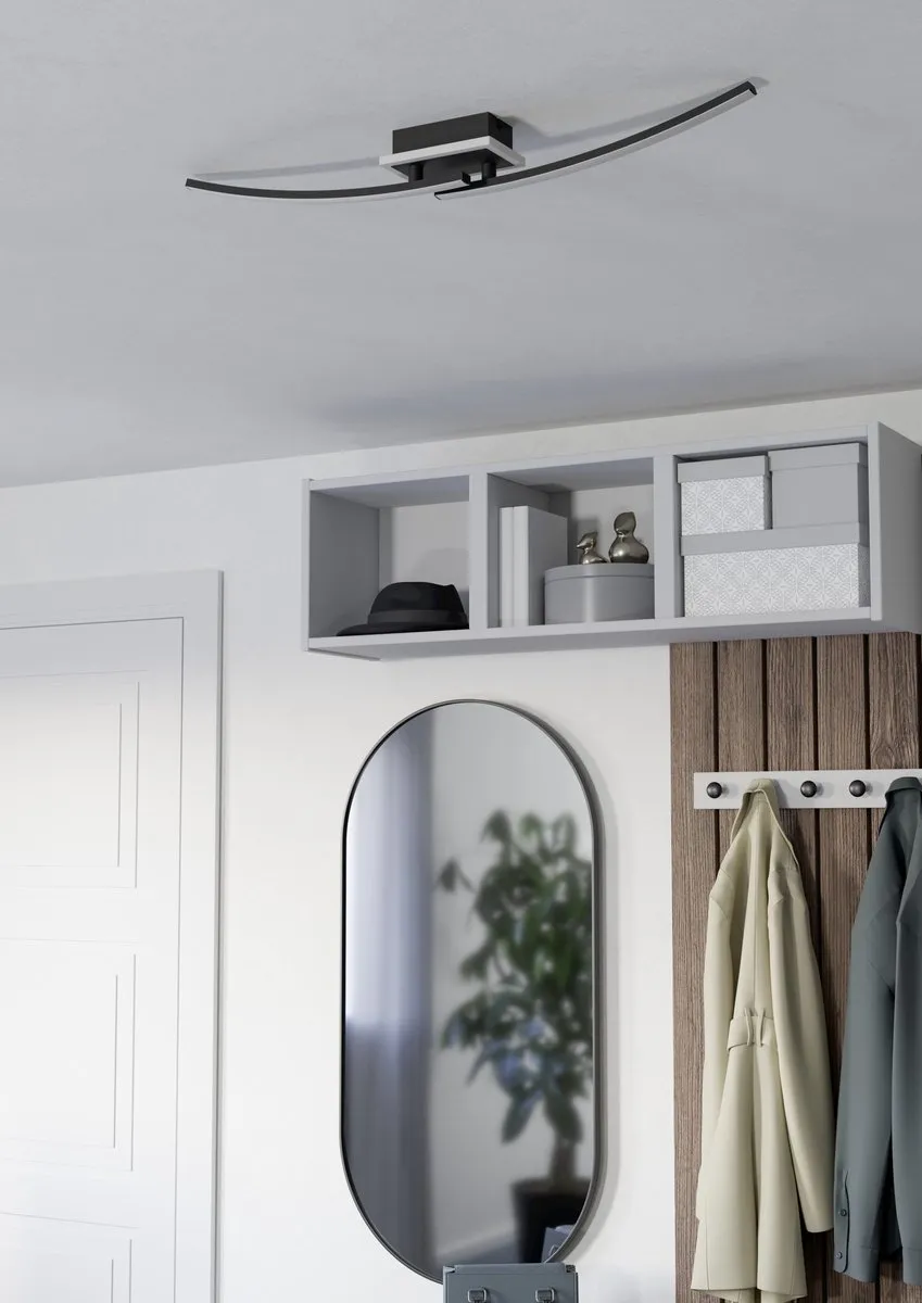 Eglo Lungolago Plafondlamp LED 75cm - Zwart/Wit