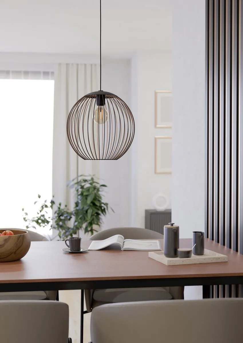 Eglo Almanzora Hanglamp E27 - Ø32cm - Zwart/Koper - afbeelding 6 van 6