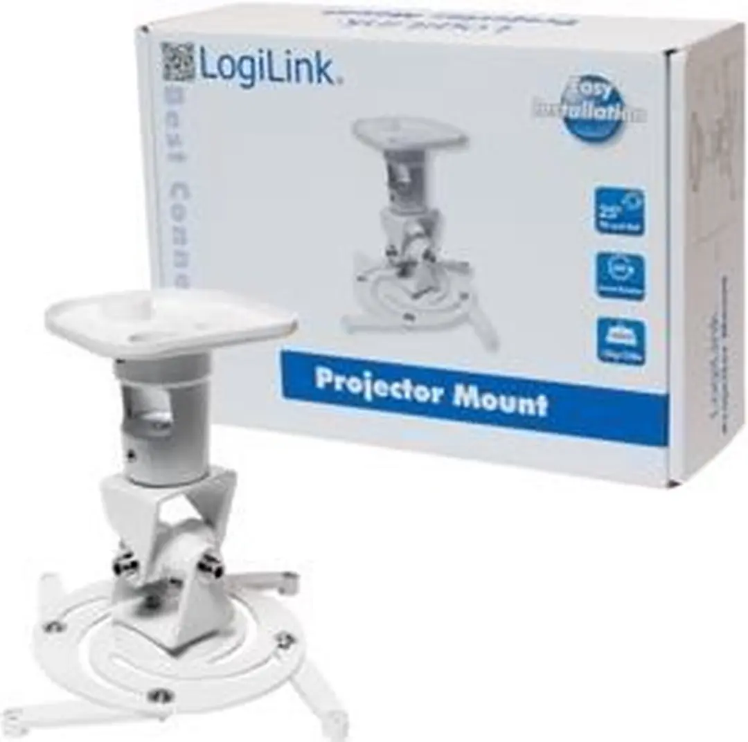 Logilink BP0003 Projectorbeugel Plafond - 25° Kantel/Draai - Wit