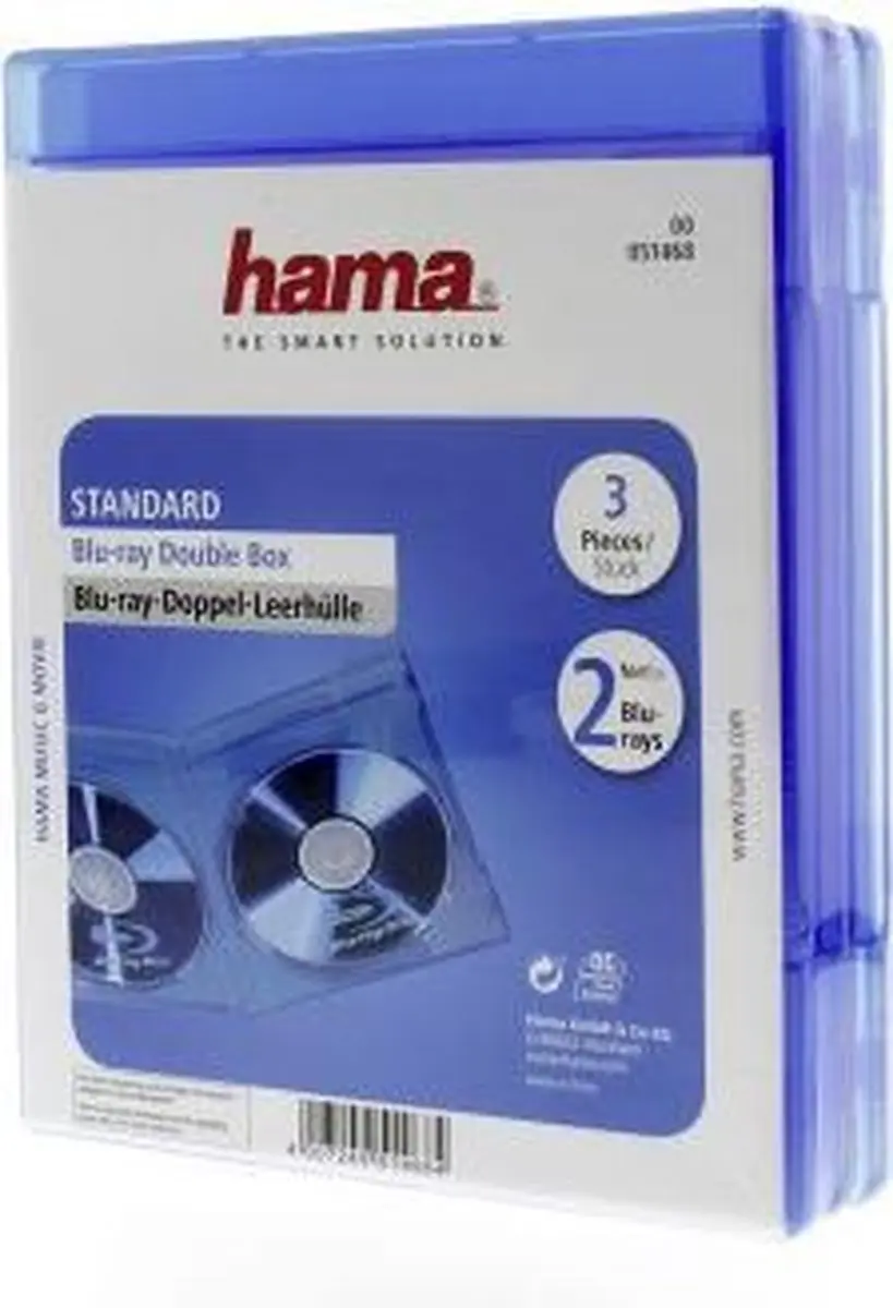 Hama Blu-ray Dubbel Jewel Case 3-pack - 25 Stuks - Blauw