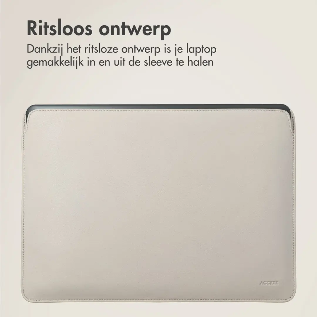 Accezz Leather Laptophoes 16" - Beige
