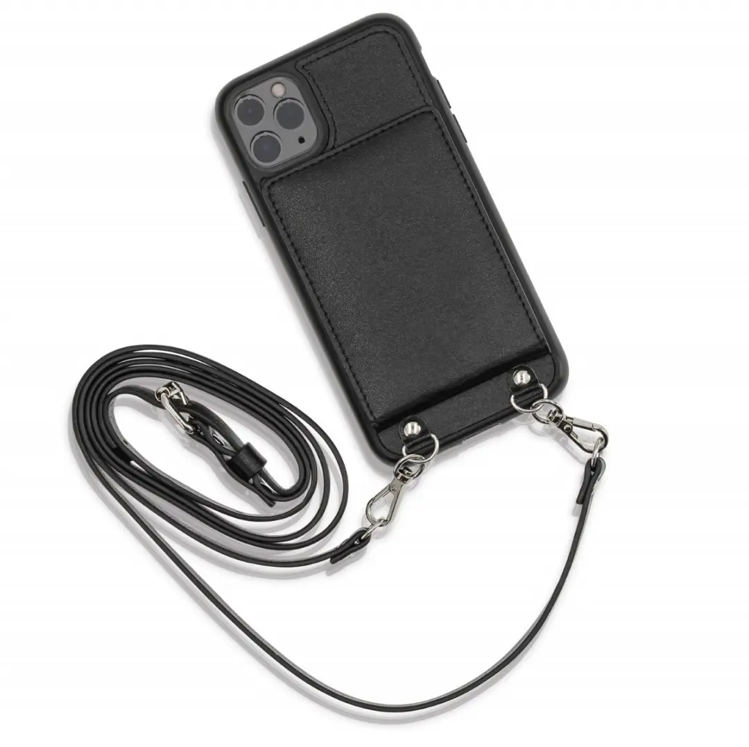 Hama Mirror Cross-body-cover iPhone 12 Pro Max - Zwart