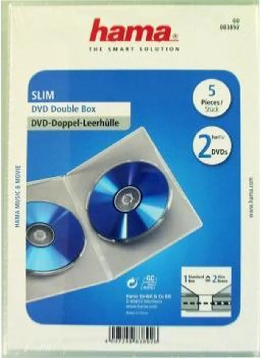 Hama Dvd Slim Double-Box Transparant - 25 Stuks