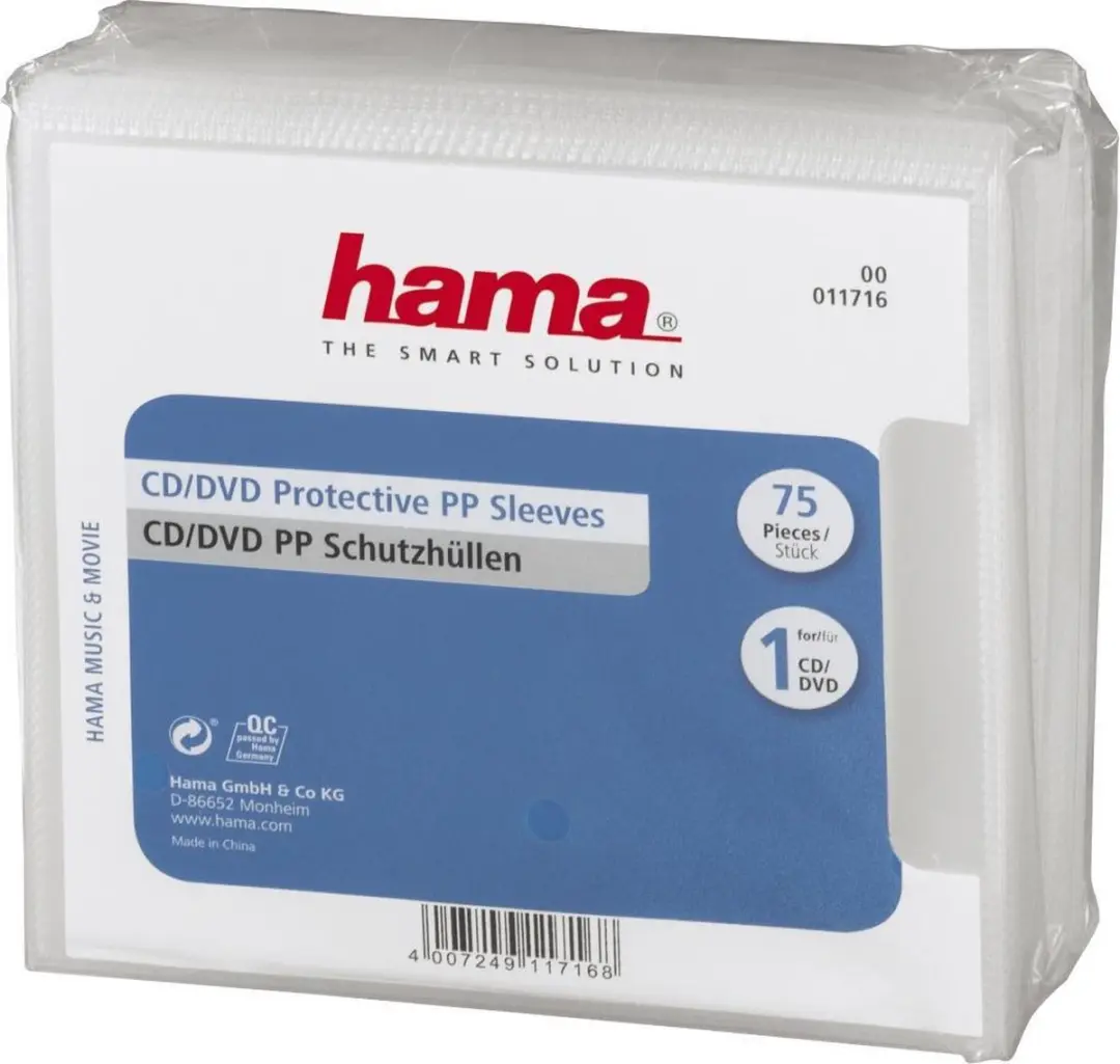 Hama PP-Sl.75-CD/DVD-Vakken 25 Stuks