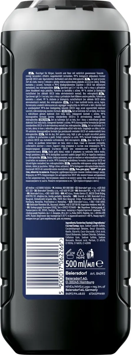 NIVEA Men Deep Clean Douchegel 500ml