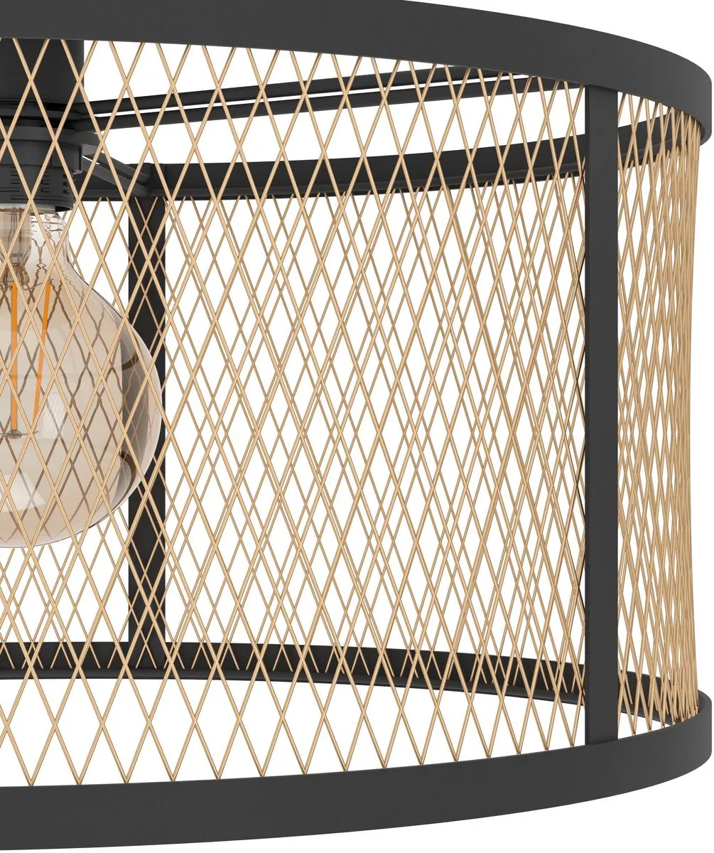 Eglo Dellow Plafondlamp E27 Ø45cm - Zwart/Goud