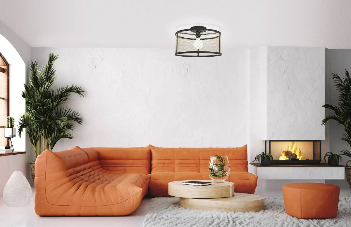 Eglo Dellow Plafondlamp E27 Ø45cm - Zwart/Goud