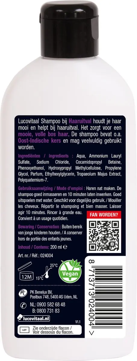 Lucovitaal Shampoo Haaruitval 200ml