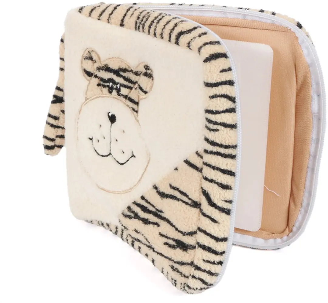 PIA Soft Toys Tijger CD-etui 17cm - Bruin/Beige/Zwart/Wit