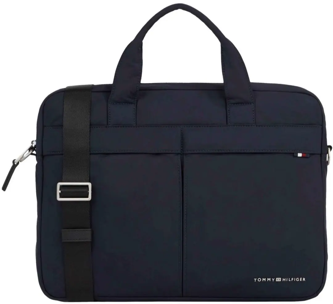 Tommy Hilfiger Signature AM0AM12215 Laptoptas - 17 inch - Blauw