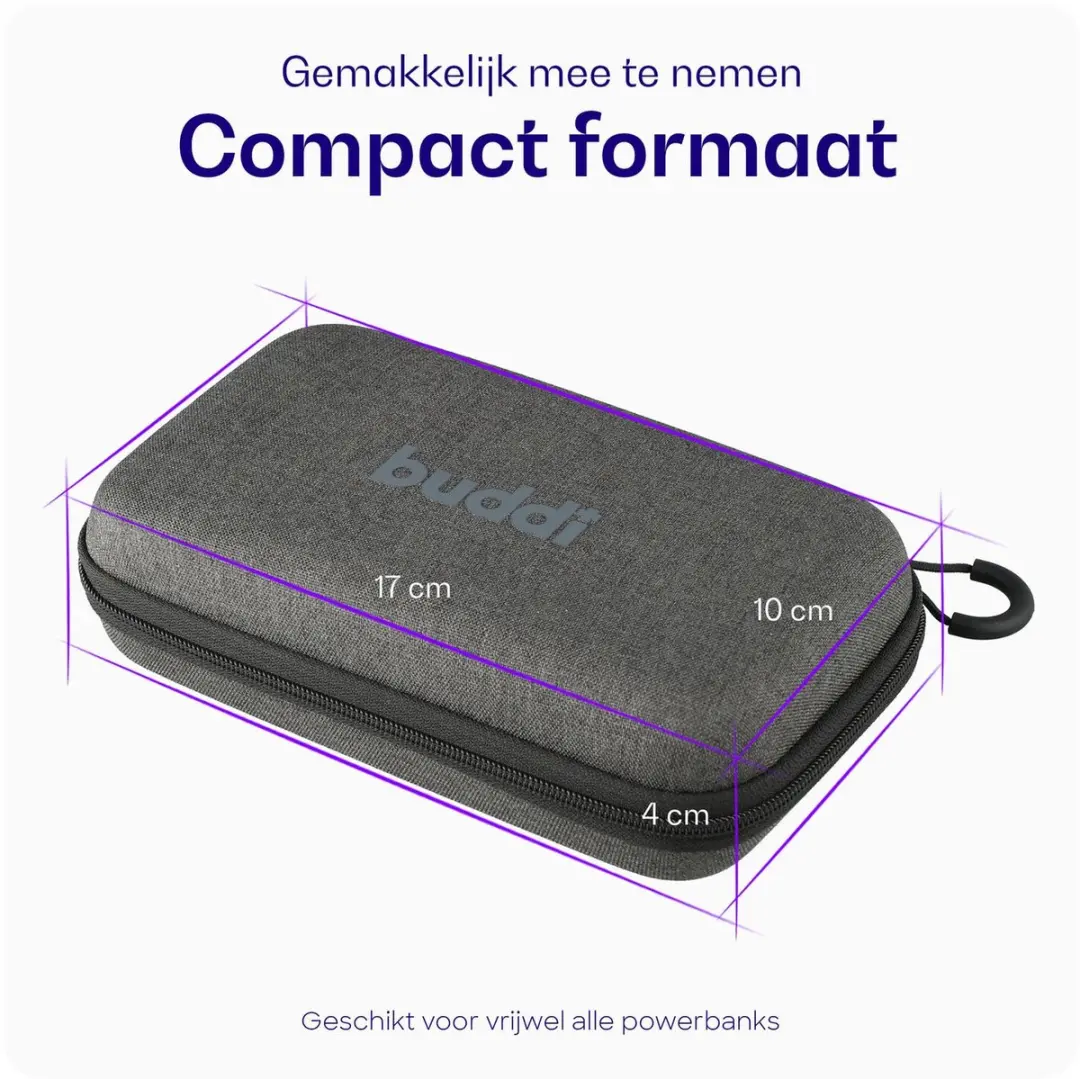Buddi Sorted Powerbank Hoes - 2 Stuks - Grijs