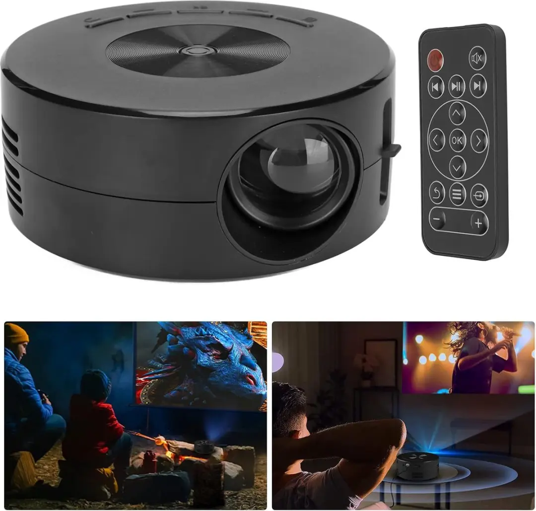 Mini Draagbare LED Projector - Oogbescherming - Zwart