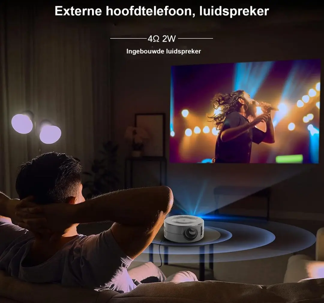 Mini Draagbare LED Projector - Oogbescherming - Zwart