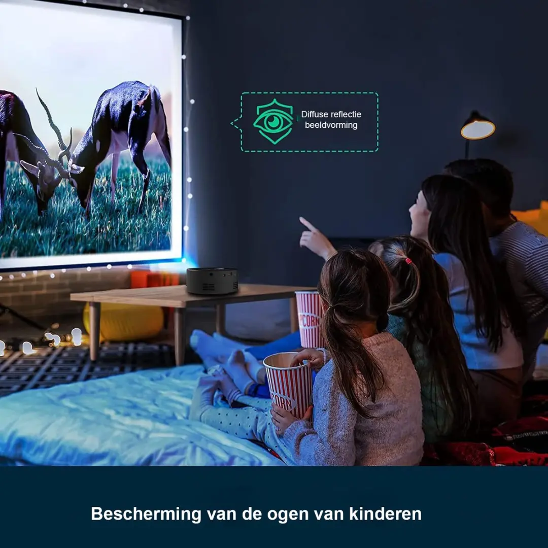 Mini Draagbare LED Projector - Oogbescherming - Zwart