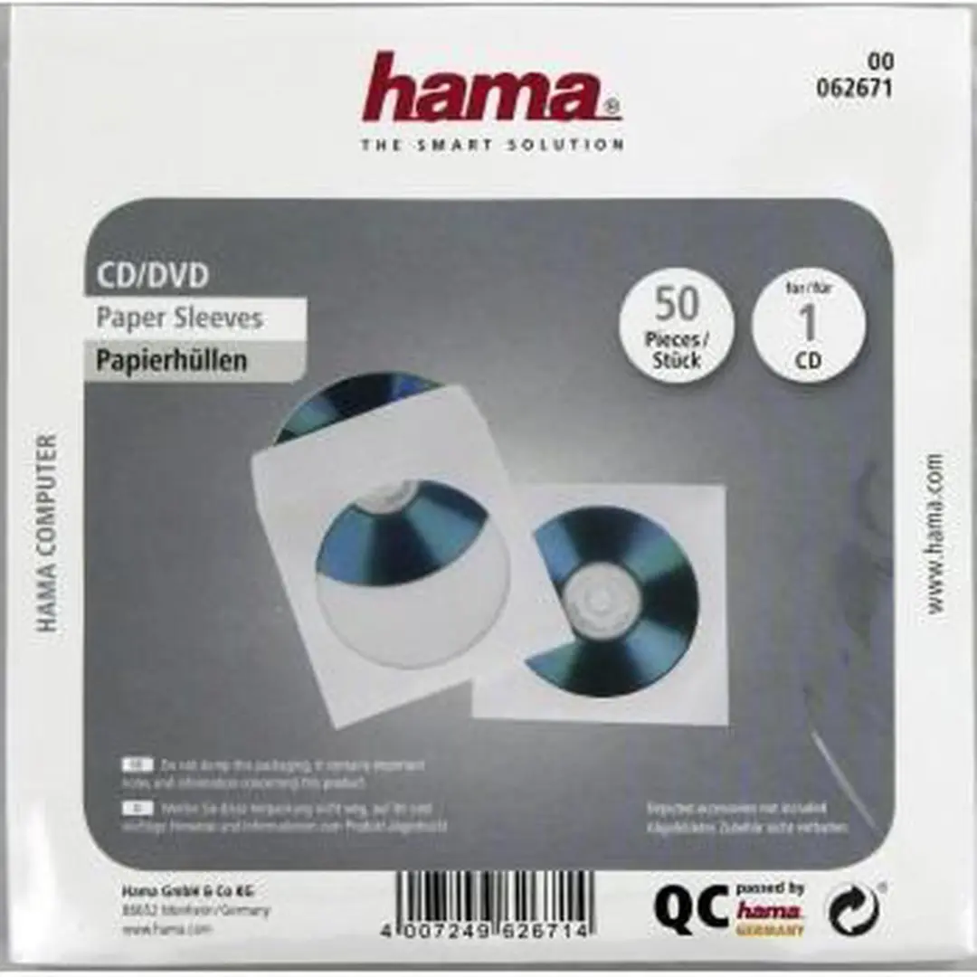Hama CD/DVD Hoesjes Wit - 50 Stuks