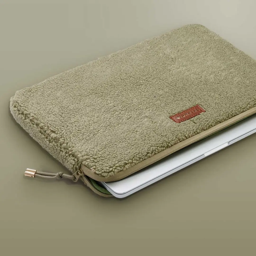 Selencia Teddy Sleeve 14 inch - Sage Green