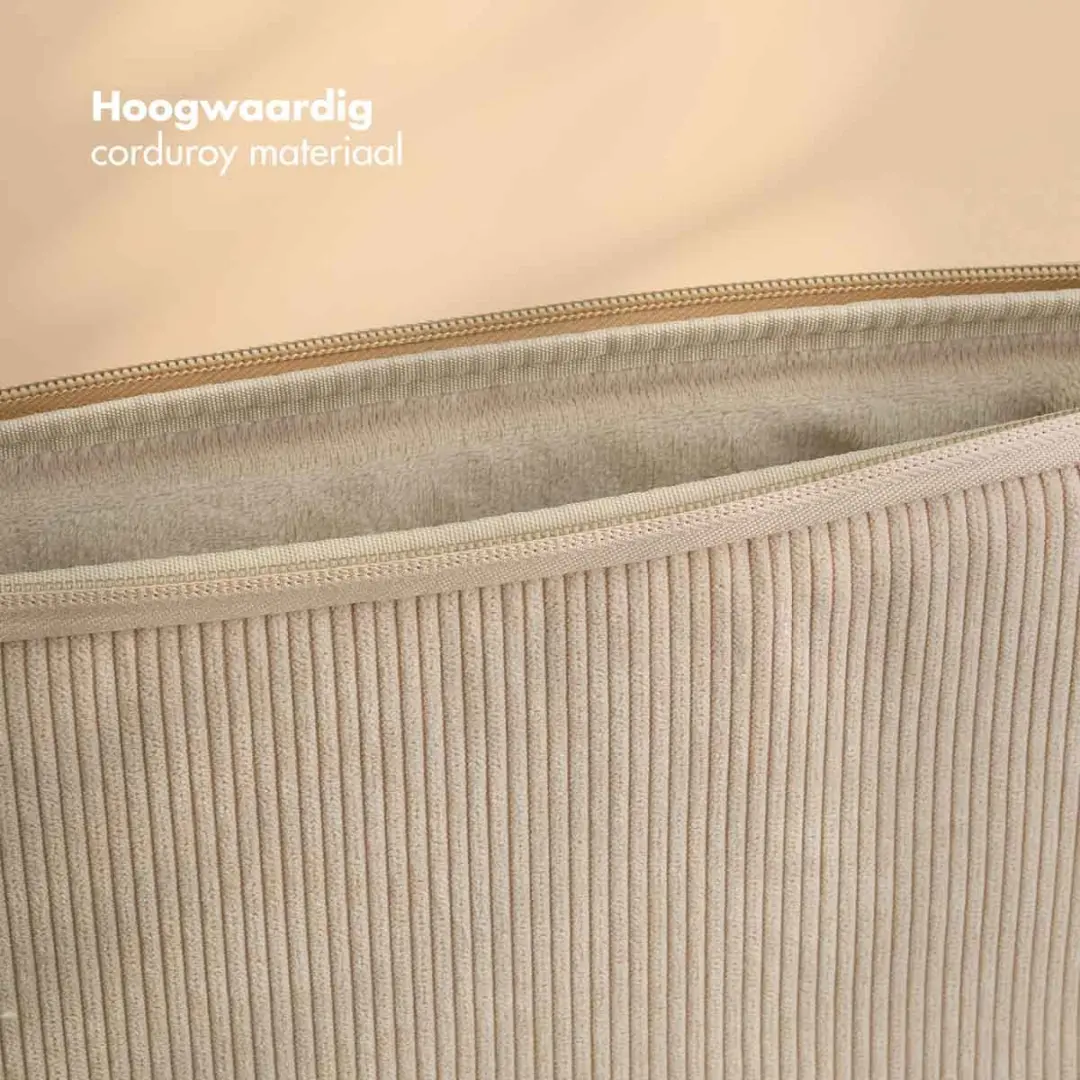 Selencia Corduroy Laptop Sleeve 16 inch - Beige