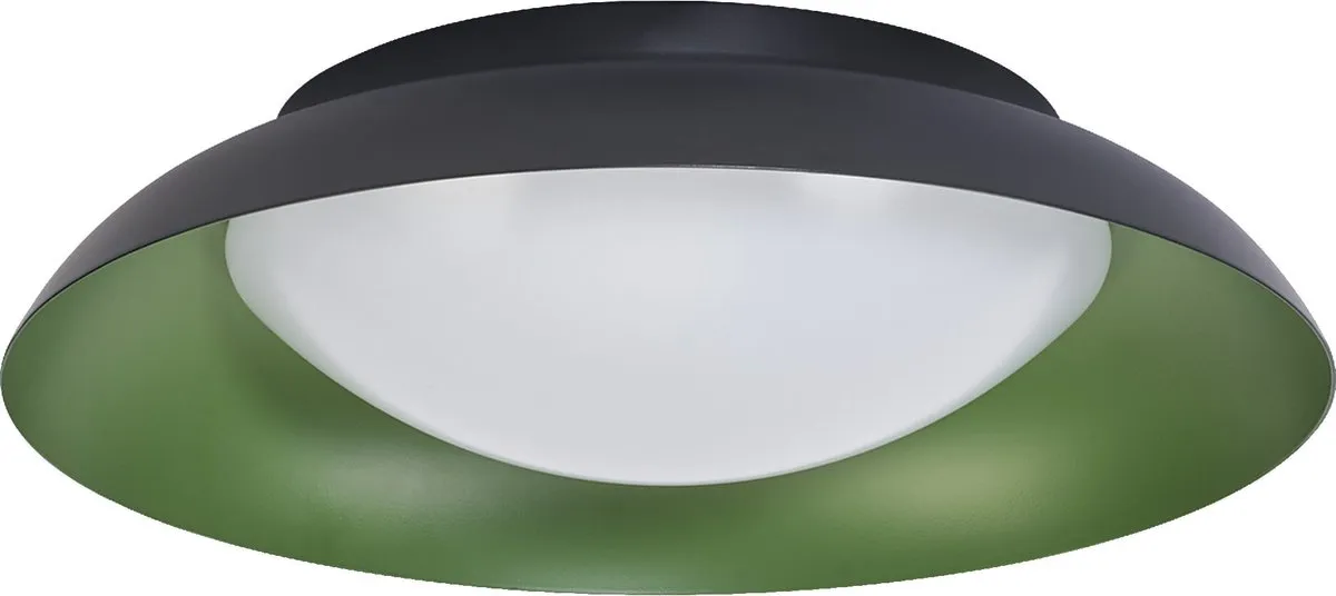 LEDVANCE Orbis Plate LED Plafondlamp 19W 1000lm - Zwart-Groen