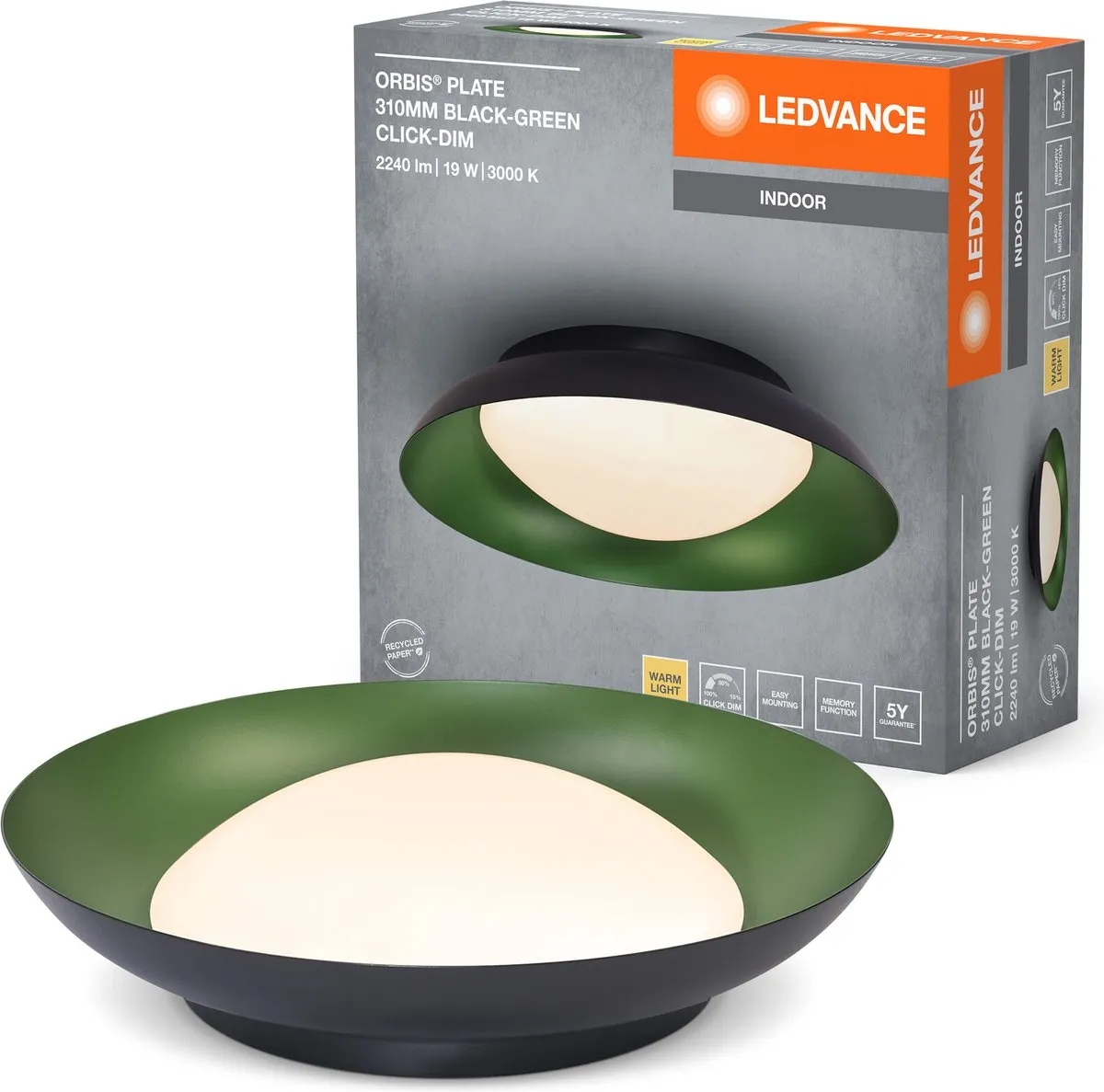 LEDVANCE Orbis Plate LED Plafondlamp 19W 1000lm