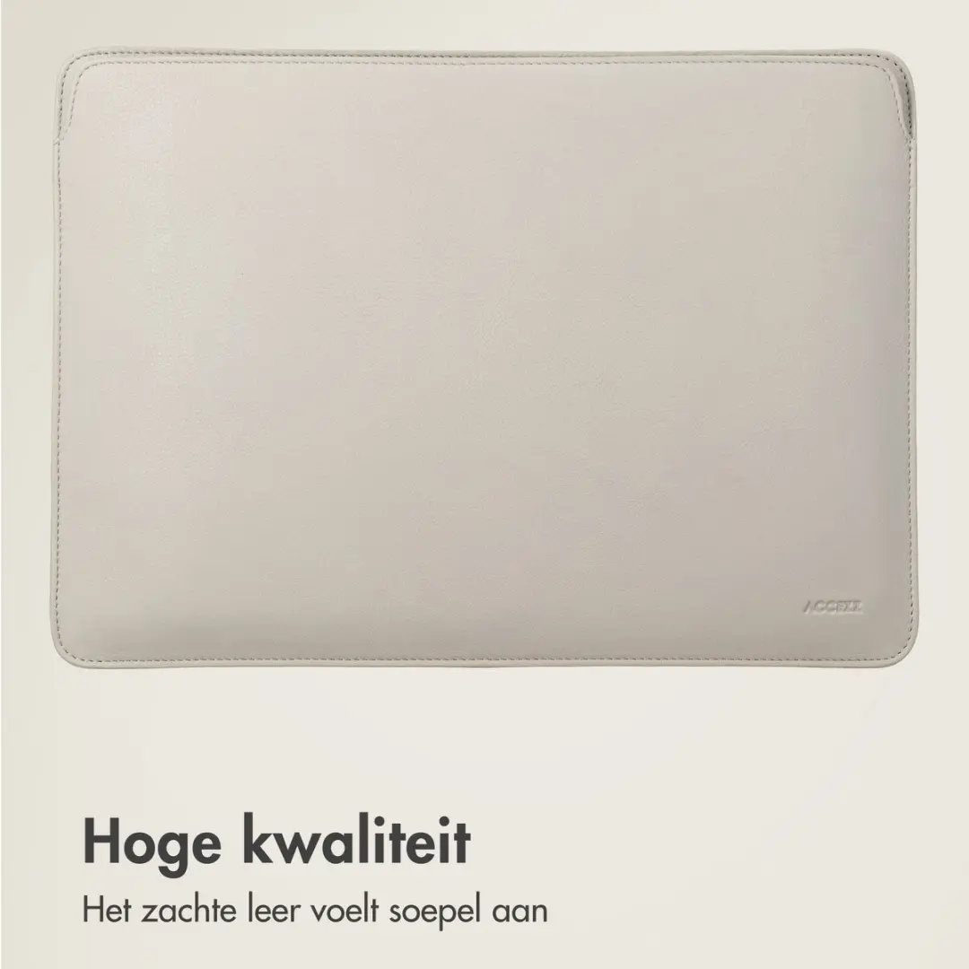 Accezz Leather Laptophoes 13 inch - Beige
