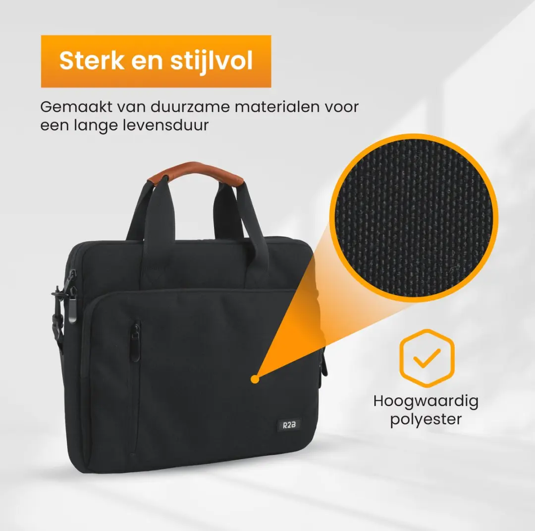 R2B Almere Laptoptas 14" - 4 Vakken - Zwart