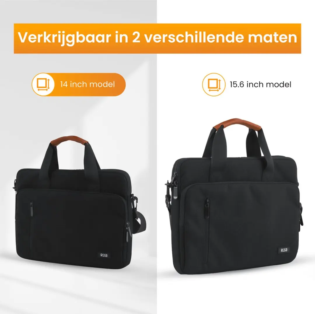 R2B Almere Laptoptas 14" - 4 Vakken - Zwart