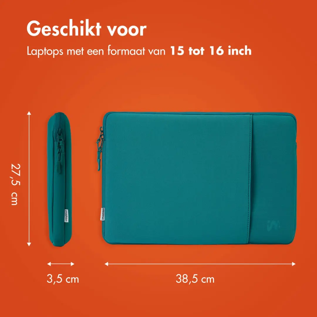 Imoshion Laptophoes 16" - 2 Vakken - Petrol Green