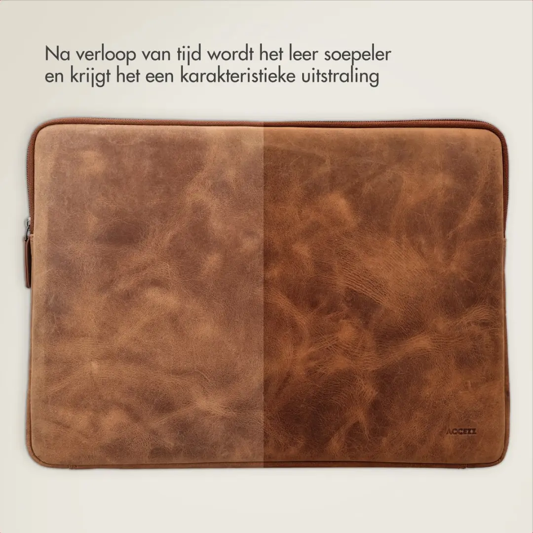 Accezz Leather Laptophoes 16 inch - Cognac