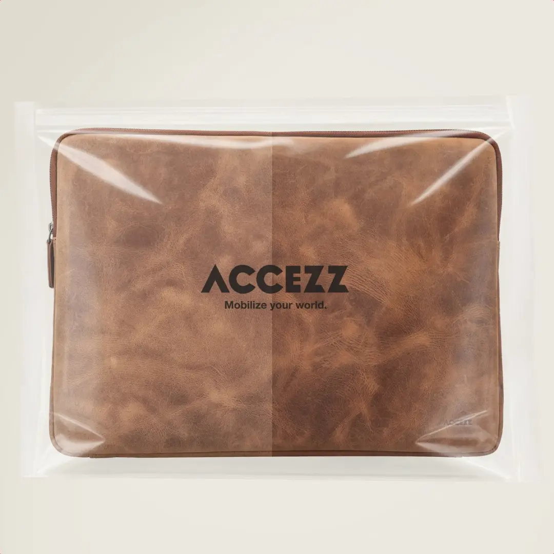 Accezz Leather Laptophoes 16 inch - Cognac - afbeelding 6 van 6