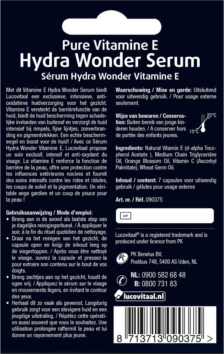 Lucovitaal Vitamine E Hydra Wonder Serum 7 Capsules - 7x2ml