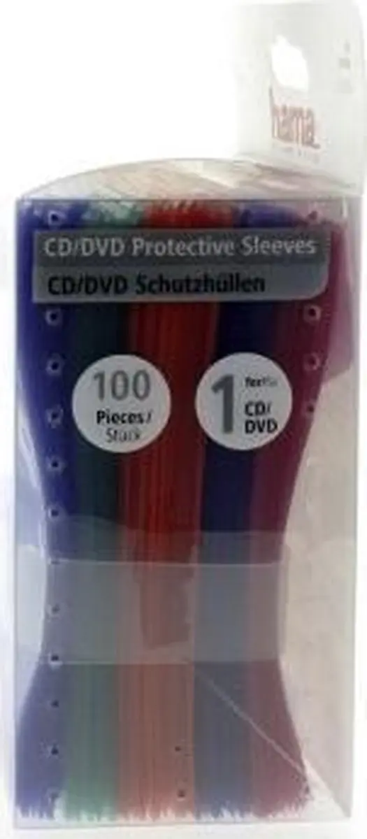 Hama CD/DVD/Blu-ray Hoesjes - 100 Stuks - Kleurenmix