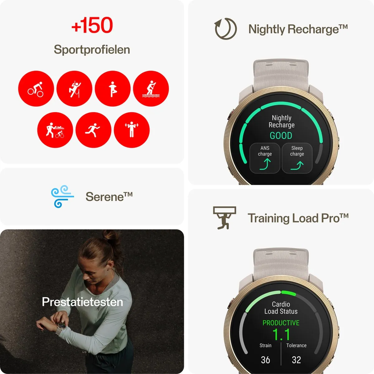 Polar Vantage M3 Smartwatch 45mm - Greige/Goud