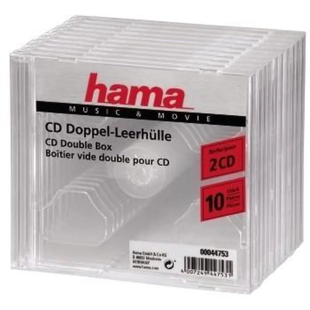 Hama Cd-Box Dubbel Transparant 10 Stuks