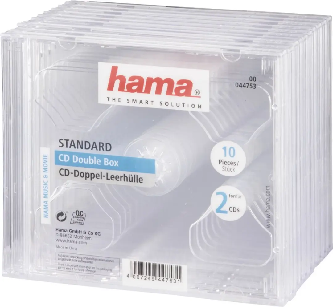 Hama Cd-Box Dubbel Transparant 10 Stuks