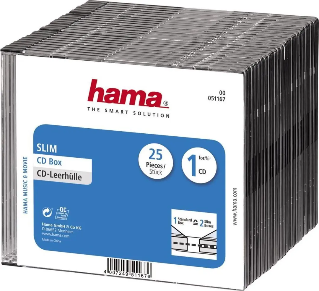 Hama CD Box 25 Stuks - Zwart - MPN 00051167