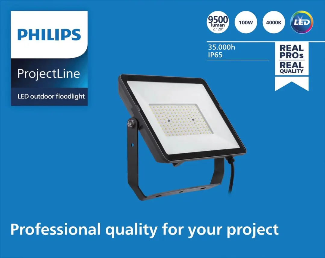 Philips ProjectLine 100W Straler 4000K - Zwart