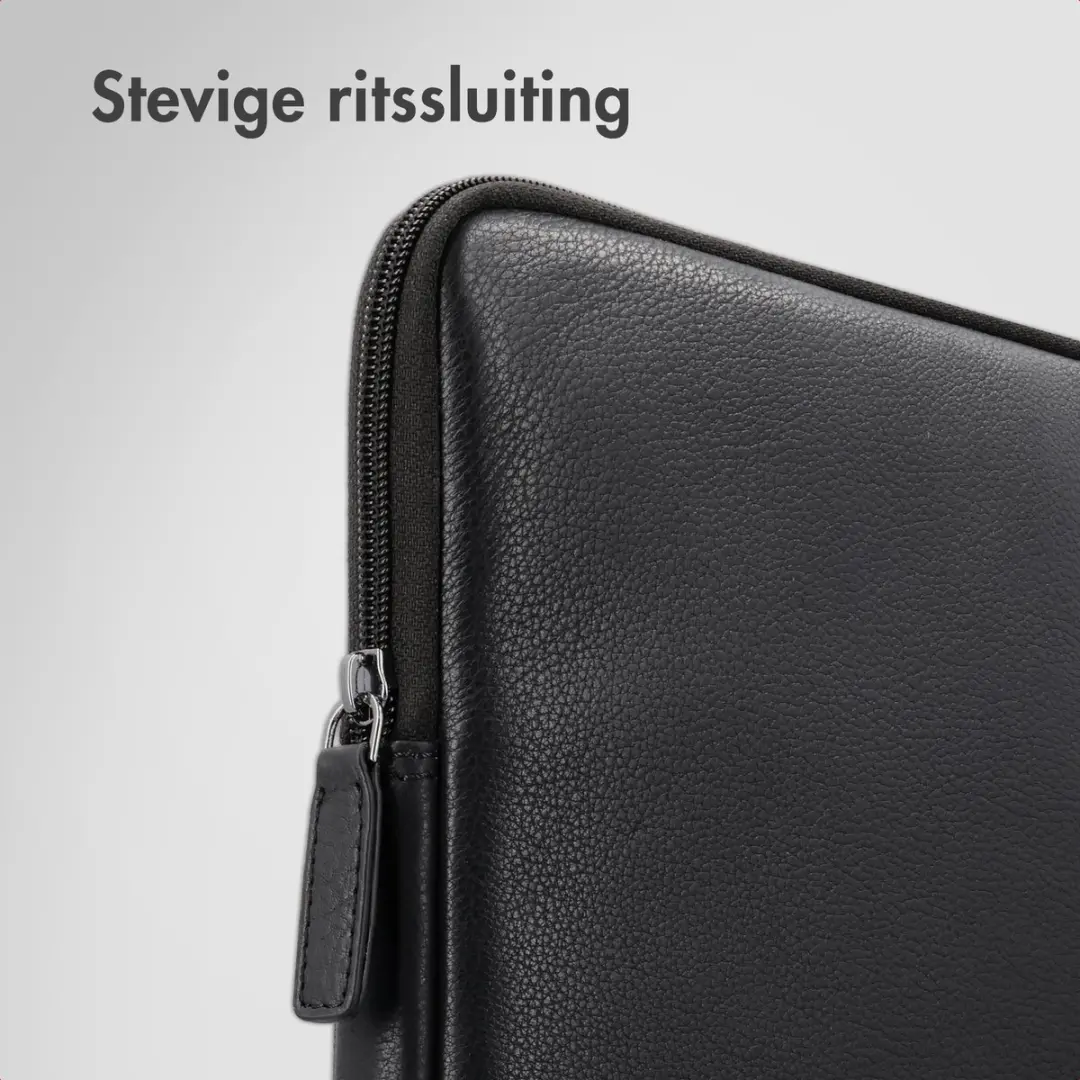 Accezz Leather Laptophoes 16 inch - Zwart