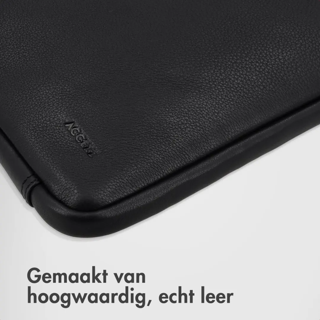 Accezz Leather Laptophoes 16 inch - Zwart