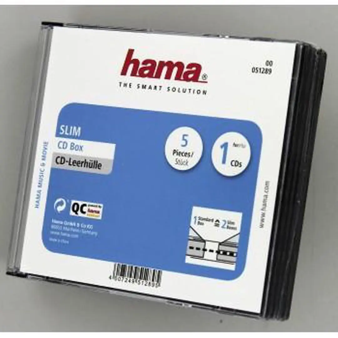 Hama CD Box 25 Vakken - 5-Pack Transparant/Zwart