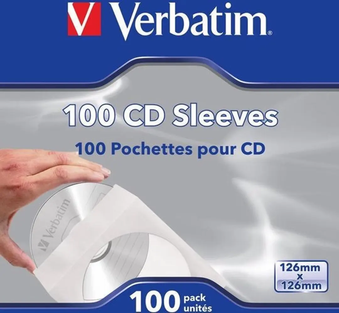 Verbatim CD Beschermhoesjes 100 Stuks - Wit