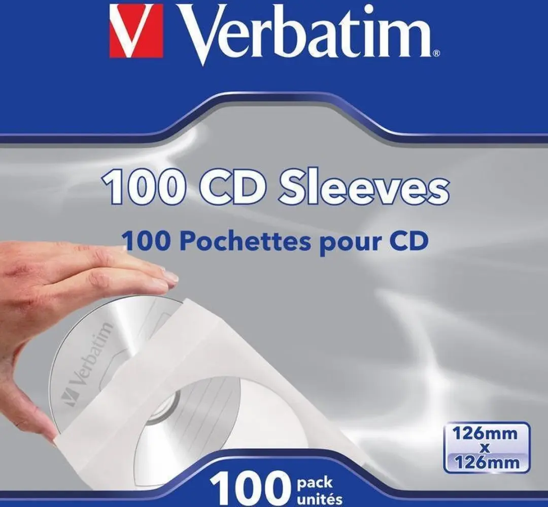 Verbatim CD Beschermhoesjes 100 Stuks - Wit