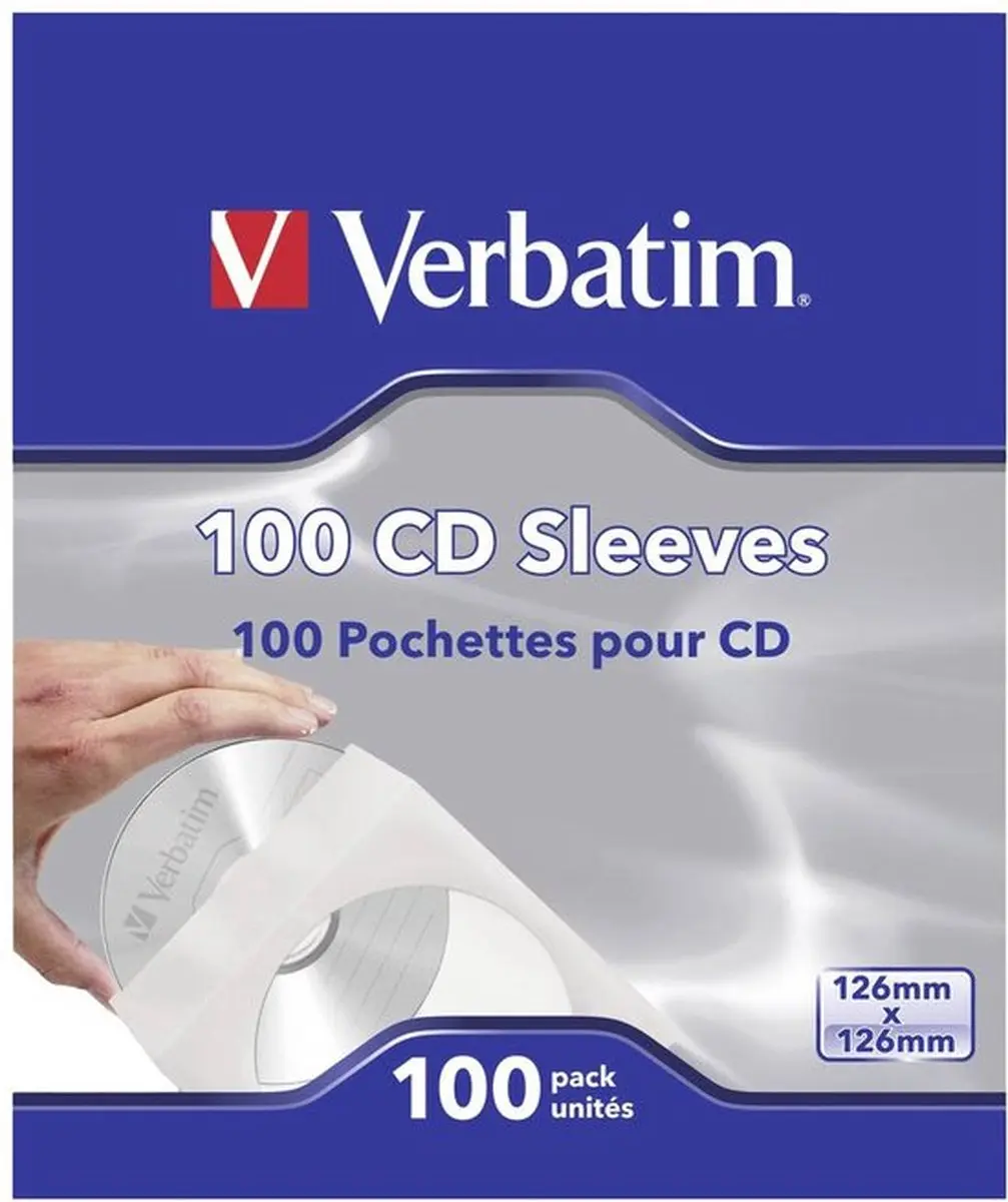 Verbatim CD Beschermhoesjes 100 Stuks - Wit